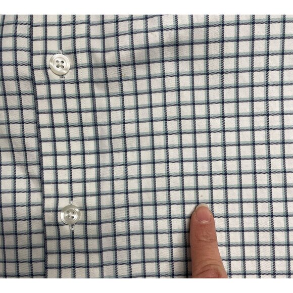DULUTH TRADING CO SHIRT BLUE CHECK BUTTON UP MENS XL TALL 100% COTTON CASUAL - Picture 8 of 8